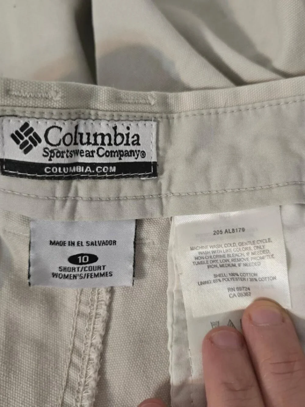 10 Columbia Vintage Womens White-off Relaxed Straight Pockets Casual